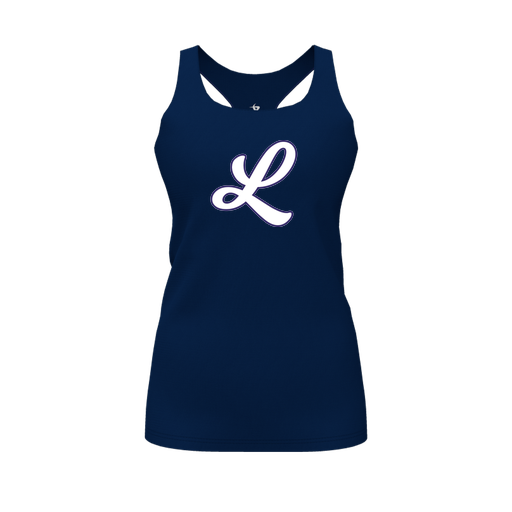 [FT0TRBNV-FYS-LOGO1] Decker Racerback Tank Top (Female Youth S, Navy, Logo 1)