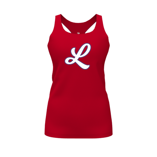 [CUS-DFW-RCBK-PER-RED-FYS-LOGO1] Racerback Tank Top (Female Youth S, Red, Logo 1)