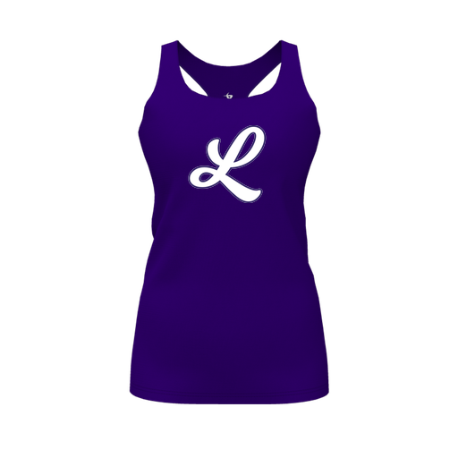 [CUS-DFW-RCBK-PER-PUR-FYS-LOGO1] Racerback Tank Top (Female Youth S, Purple, Logo 1)