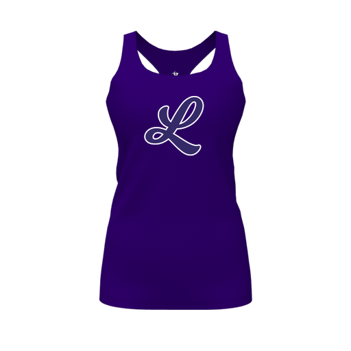 [FT0TRBPP-FYS-LOGO2] Decker Racerback Tank Top (Female Youth S, Purple, Logo 2)