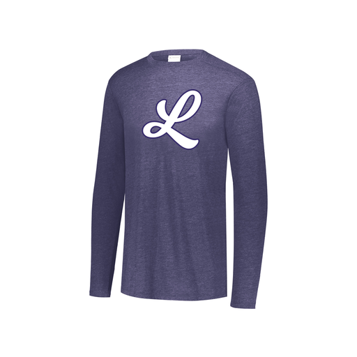 [3076.72N.S-LOGO1] Youth LS Ultra-blend T-Shirt (Youth S, Navy, Logo 1)