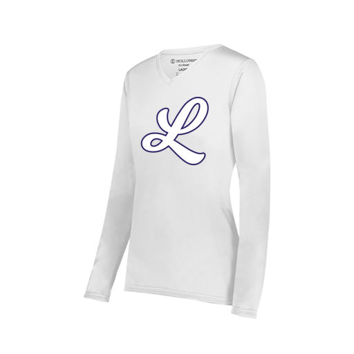[222824.005.S-LOGO1] Ladies LS Smooth Sport Shirt (Female Adult S, White, Logo 1)